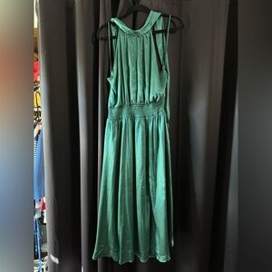Halter Top Green Sleeveless Dress